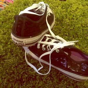 Converse black sequin sneakers